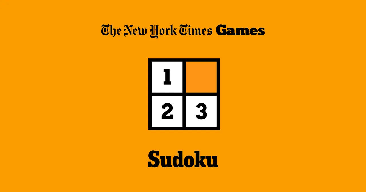 The NYT Sudoku logo, a small grid with the digits 1, 2 and 3 on an orange background