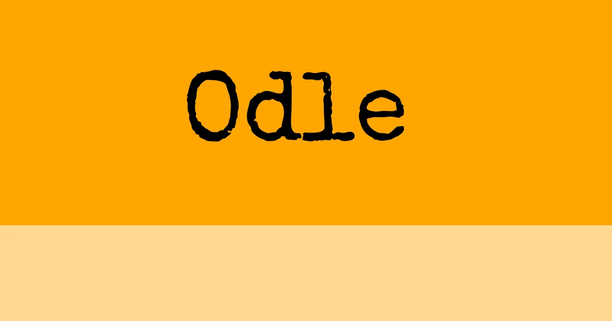 The Odle title in typewriter letters on an orange band