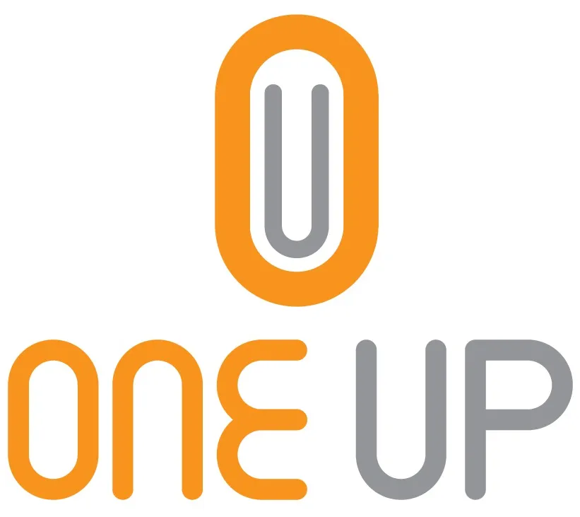 One Up logo in orange and grey