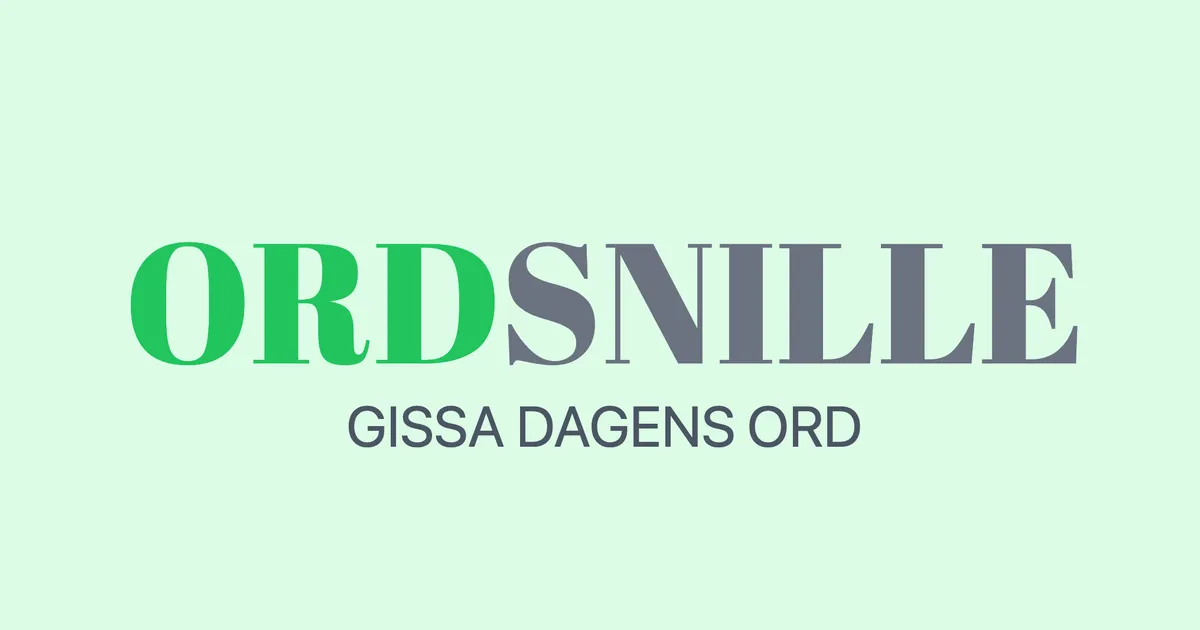 ORDSNILLE wordmark in green and grey with 'Gissa dagens ord'