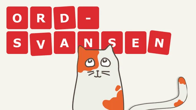 Ordsvansen logo in red letter tiles with the game's cartoon cat