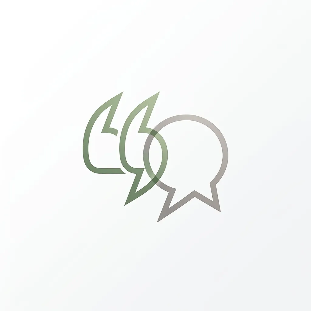 Overheard game logo: two overlapping speech bubbles, one green and one grey