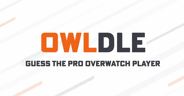 Owldle share card: the OWLDLE title in orange and grey with the line Guess the pro Overwatch player