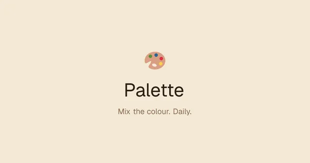 Palette share card: a painter's palette icon above the word Palette and the line Mix the colour. Daily.