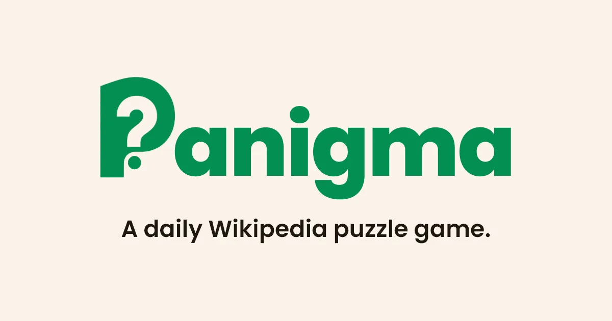 The Panigma logo with the line A daily Wikipedia puzzle game