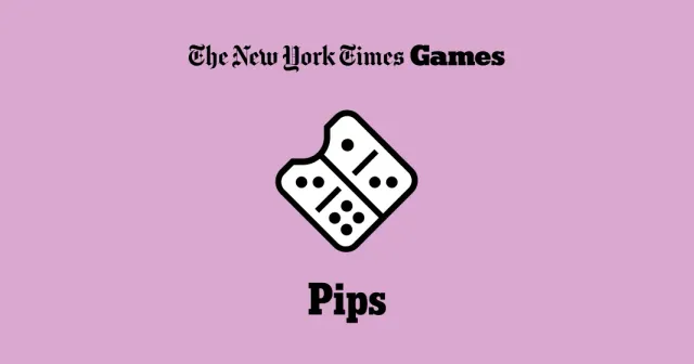 The Pips logo, a domino showing dots on a pink background under The New York Times Games logo