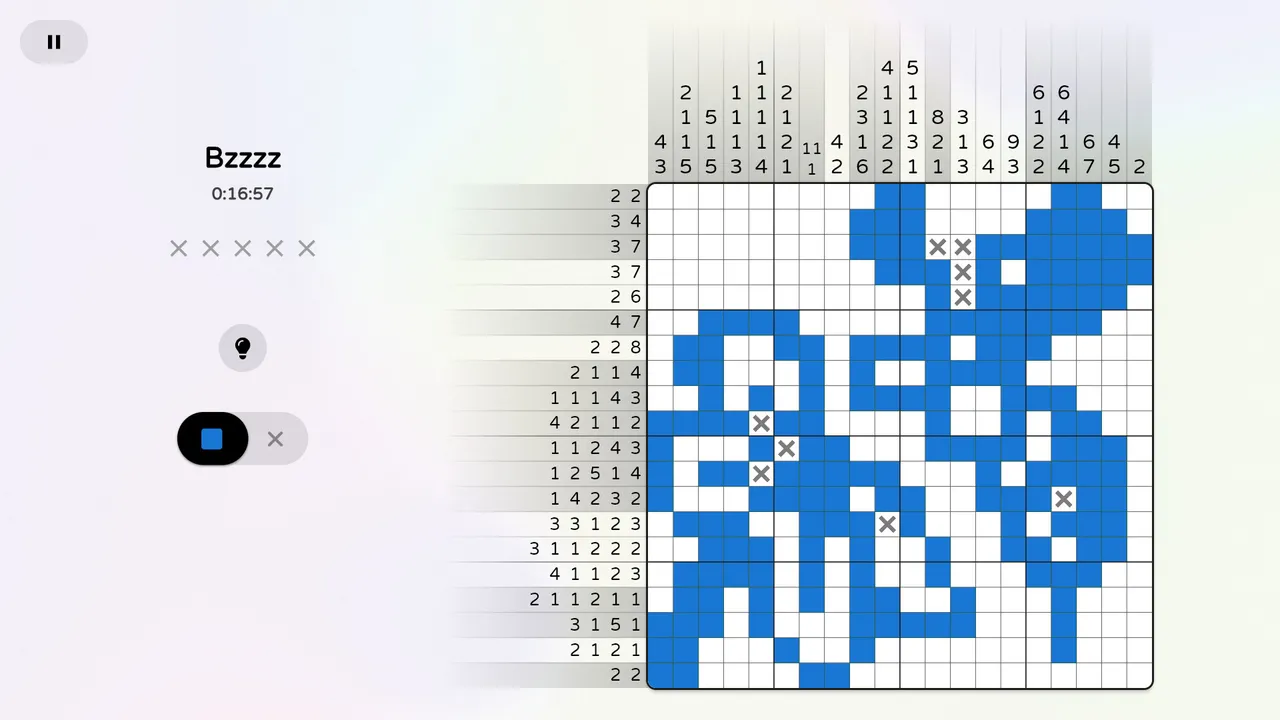 Pixelogic screenshot of a puzzle in progress