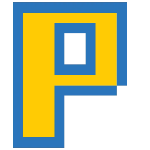 Pokédle.gg logo: a pixel-art yellow letter P outlined in blue