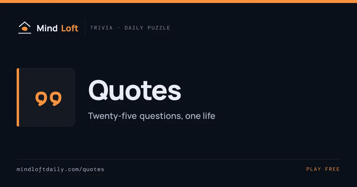 Quotes title card from Mind Loft, with the game's icon, name and a one-line description