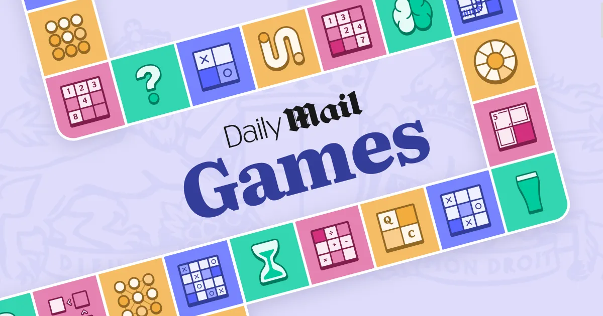 The Daily Mail Games logo framed by puzzle icons