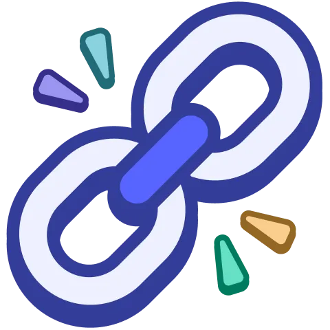 The Relink icon: two chain links coming apart