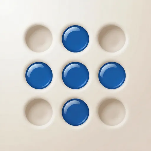Ripples app icon: a 3x3 tray of round pools with five blue water drops in a cross shape, the pattern one tap makes