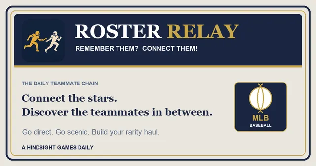 Roster Relay share picture for the daily MLB teammate chain