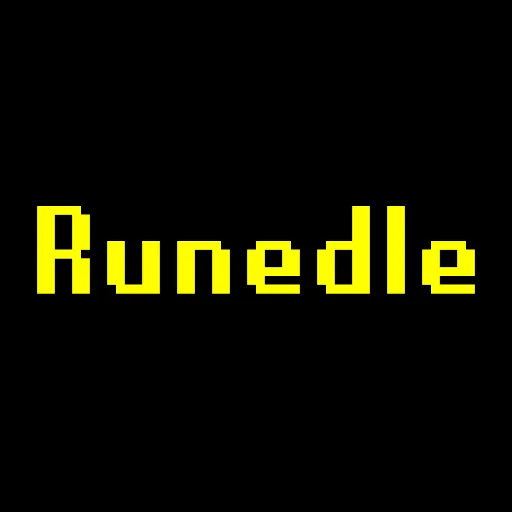 The Runedle logo: the word Runedle in yellow RuneScape-style pixel letters on black