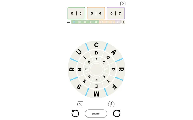 Runes No. 260 (26 October 2026) at the start, on a desktop. Three letter rings sit under seal counters of 0 of 5, 0 of 6 and 0 of 7