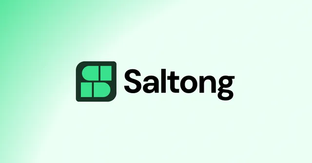 The Saltong logo and name on a green background