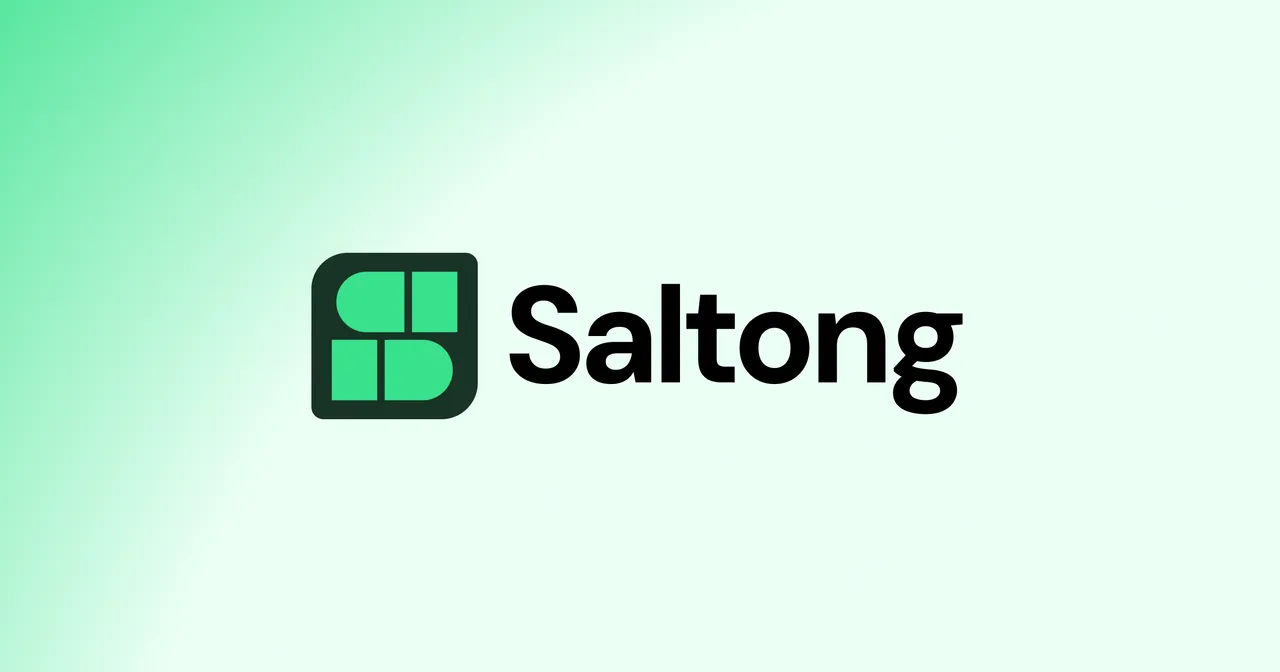 The Saltong logo and name on a green background