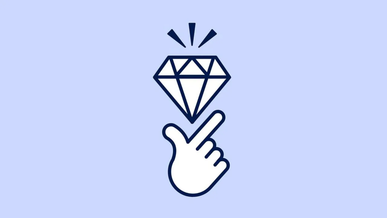 Sanalouhos artwork: a hand snapping beside a diamond