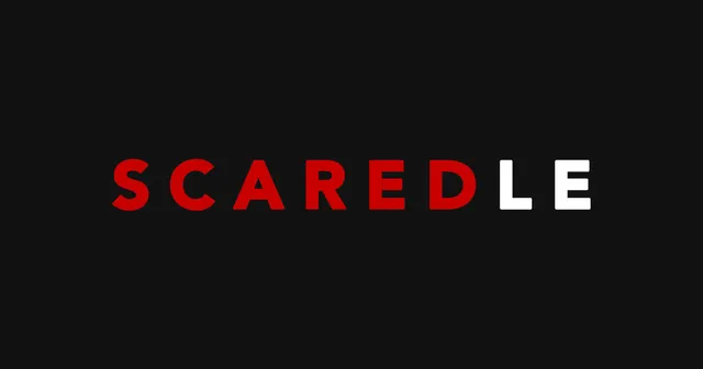The Scaredle wordmark in red and white on black
