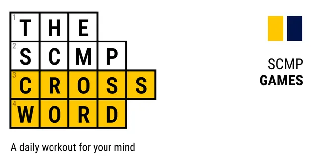 The SCMP Games card: THE SCMP CROSSWORD in a crossword grid, A daily workout for your mind