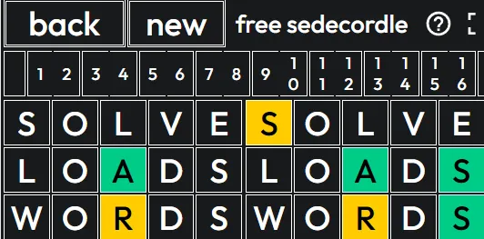Sedecordle's sixteen Wordle boards side by side