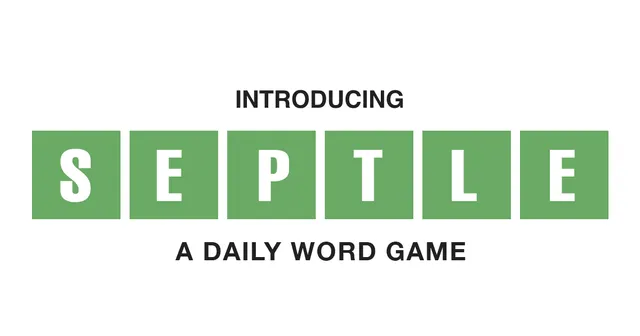 The Septle card: the name in green letter tiles, A daily word game