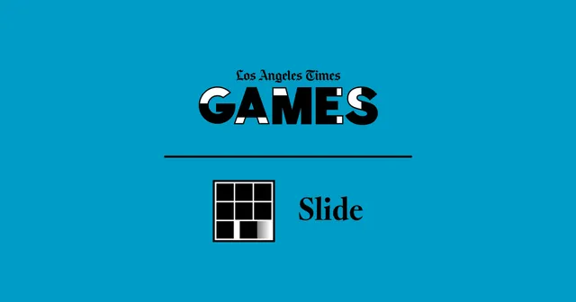 Los Angeles Times Games title card for Slide, with a sliding tile grid icon