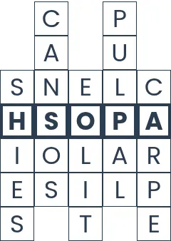 The day's Slideways board: five vertical words of letter tiles, slid up or down so that the highlighted middle row currently reads HSOPA