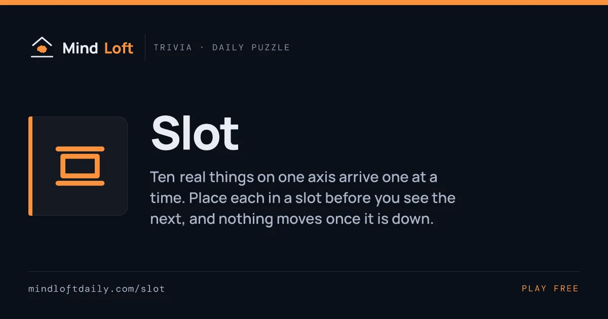 Slot title card from Mind Loft, with the game's icon, name and a one-line description