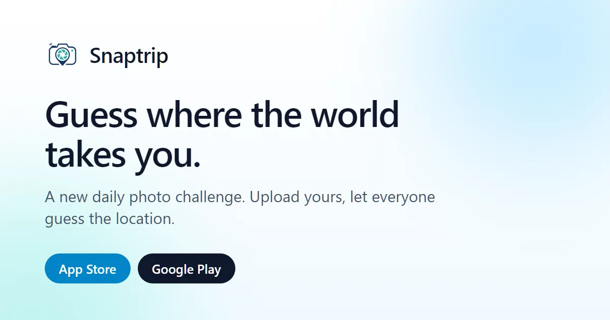 Snaptrip share card: Guess where the world takes you, a new daily photo challenge