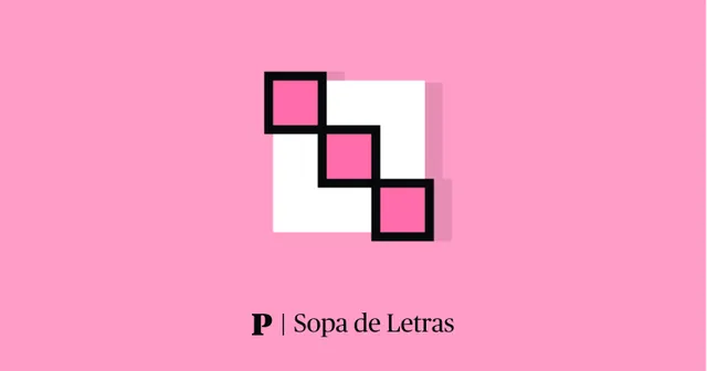 Sopa de Letras's own share card: a diagonal line of pink letter squares over a white square on a pink background above the words P | Sopa de Letras
