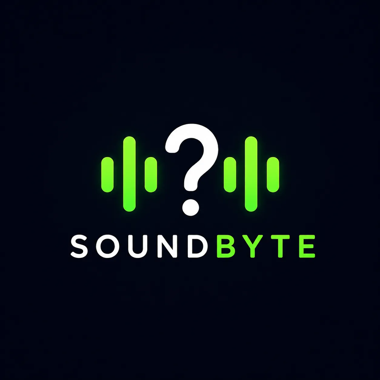 The SoundByte logo: green sound-wave bars around a white question mark above the word SoundByte
