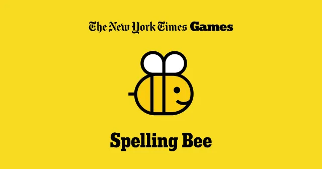 The Spelling Bee bee mascot on a yellow background under The New York Times Games logo