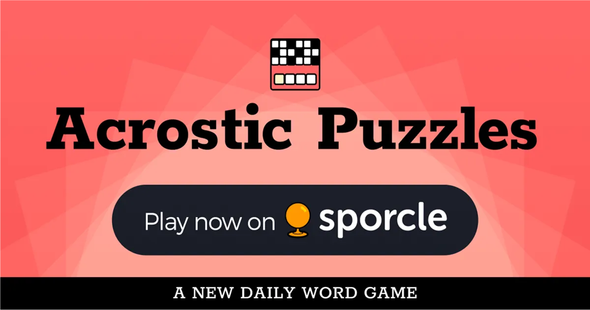 Sporcle Daily Acrostic share image