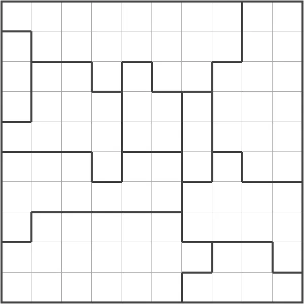 PuzzleMadness daily Medium Star Battle for 6 October 2026: an empty 10x10 grid split into ten outlined regions, two stars to place in each