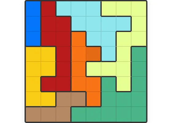 CleverGoat Star Battle #146: an empty 8x8 grid split into eight coloured regions, each to hold one star