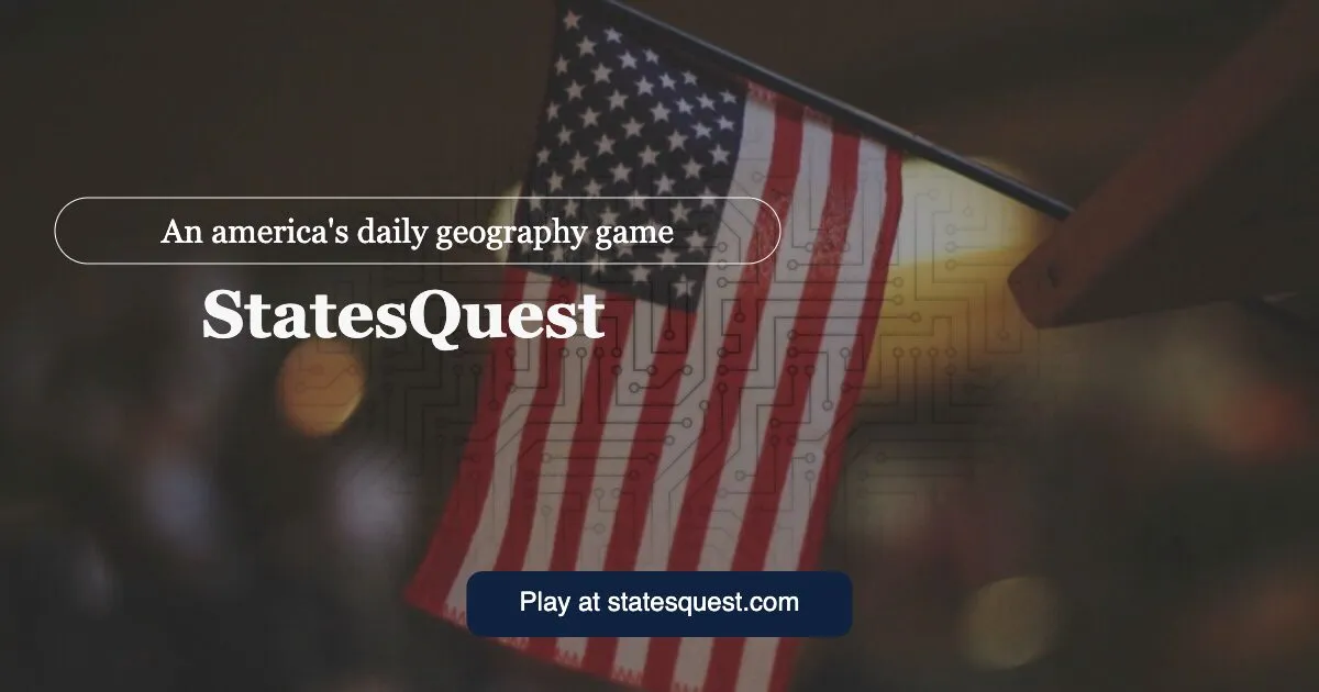 StatesQuest title card over a US flag