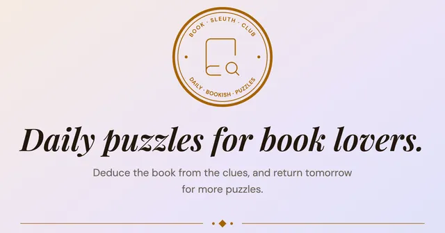 Book Sleuth Club logo with the line Daily puzzles for book lovers