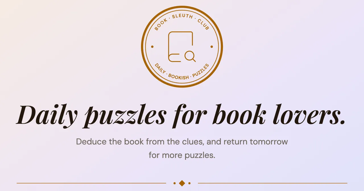 Book Sleuth Club logo with the line Daily puzzles for book lovers