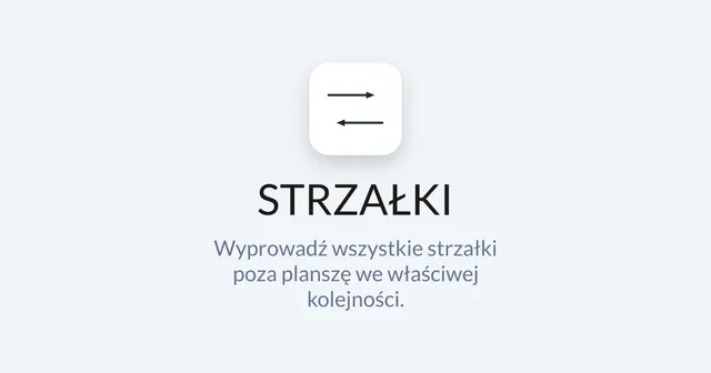 The Strzałki card: an icon of two arrows and the instruction to send every arrow off the board