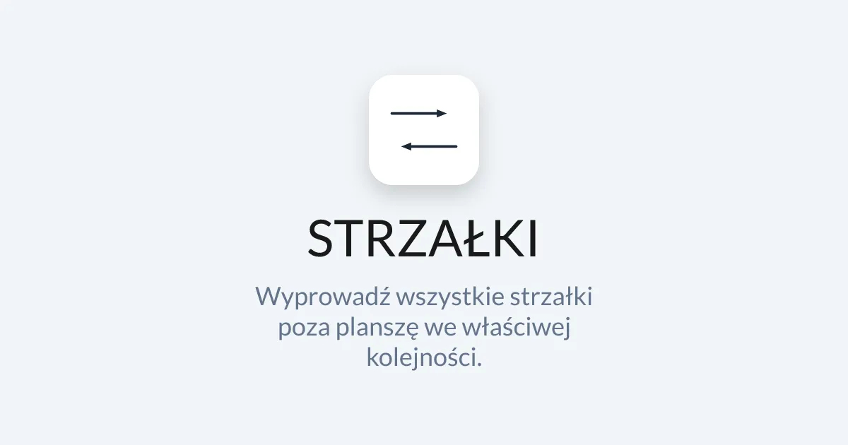 The Strzałki card: an icon of two arrows and the instruction to send every arrow off the board