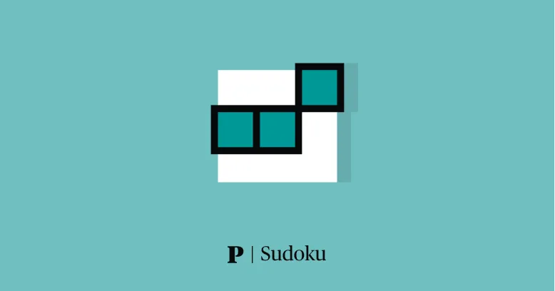 Público Sudoku's own share card: teal and white grid squares on a teal background above the words P | Sudoku