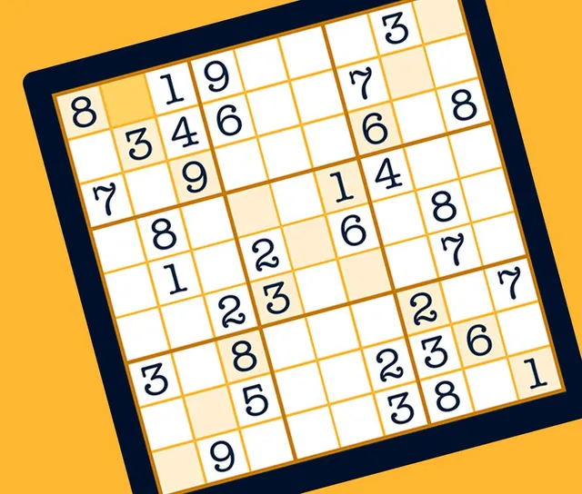 Sudoku X press art: a 9x9 sudoku grid with its diagonals shaded