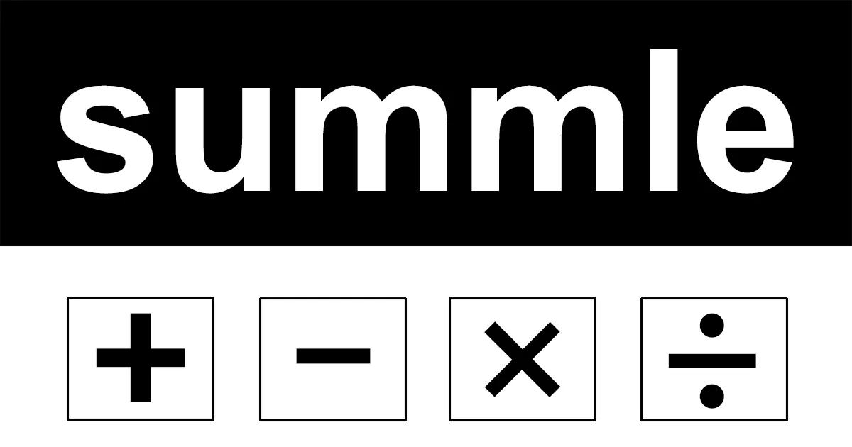 The Summle logo above tiles for plus, minus, times and divide