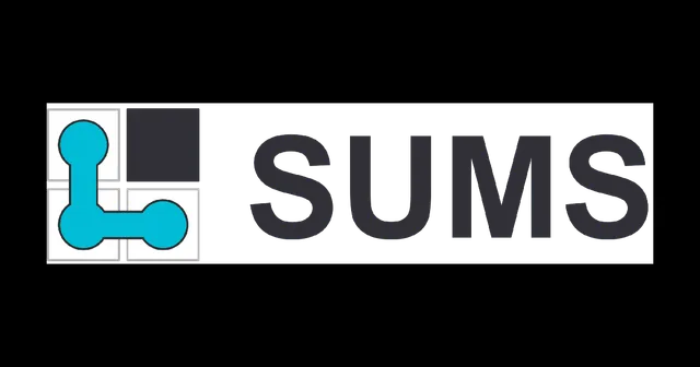 The SUMS logo: a cyan path across a small grid beside the word SUMS
