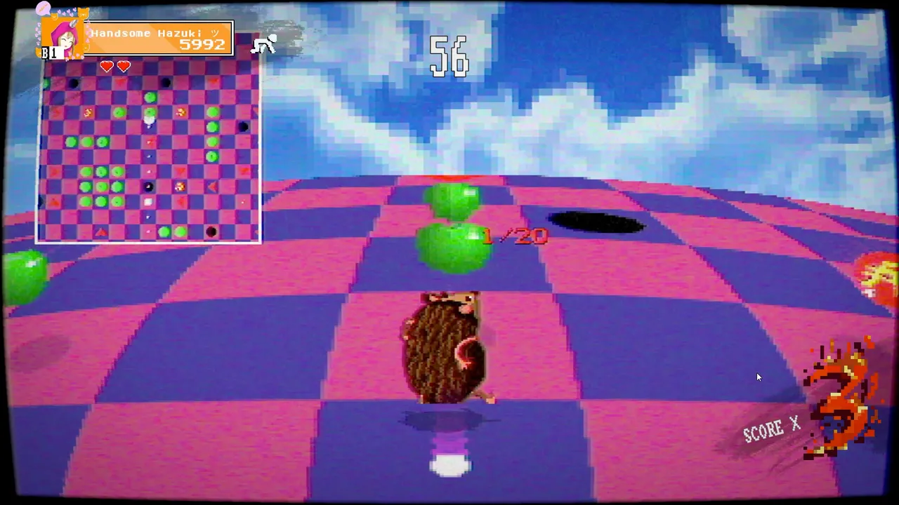 SUPER 56 screenshot of a one-button mini-game