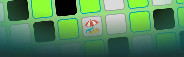 Swap tiles in green, grey and black with a beach umbrella picture square