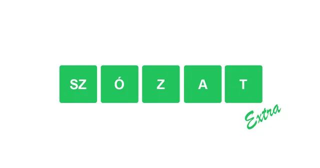 The Szózat card: the name in green tiles with SZ as one tile