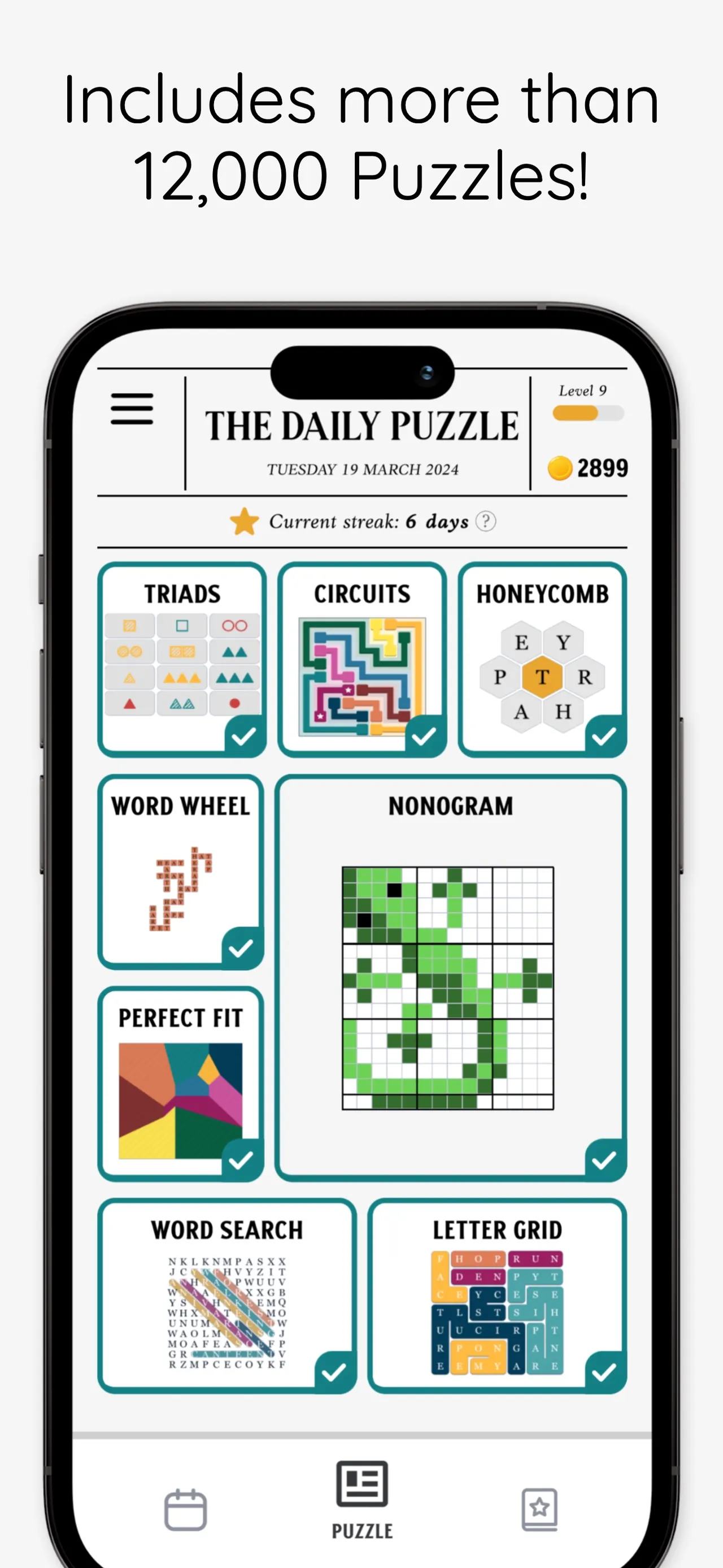 A coloured nonogram in The Daily Puzzle, half solved, revealing a monkey's face