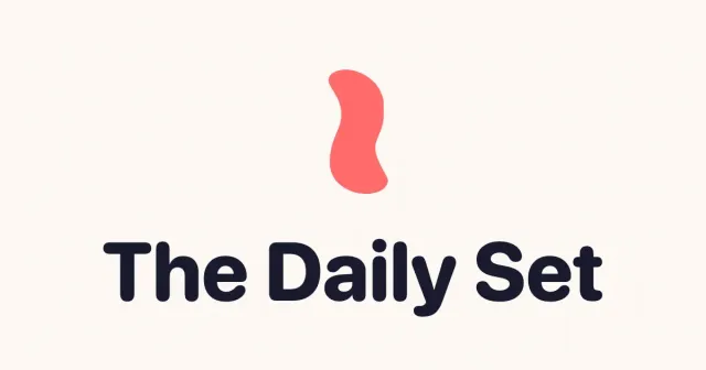 The Daily Set board with twelve cards of coloured shapes